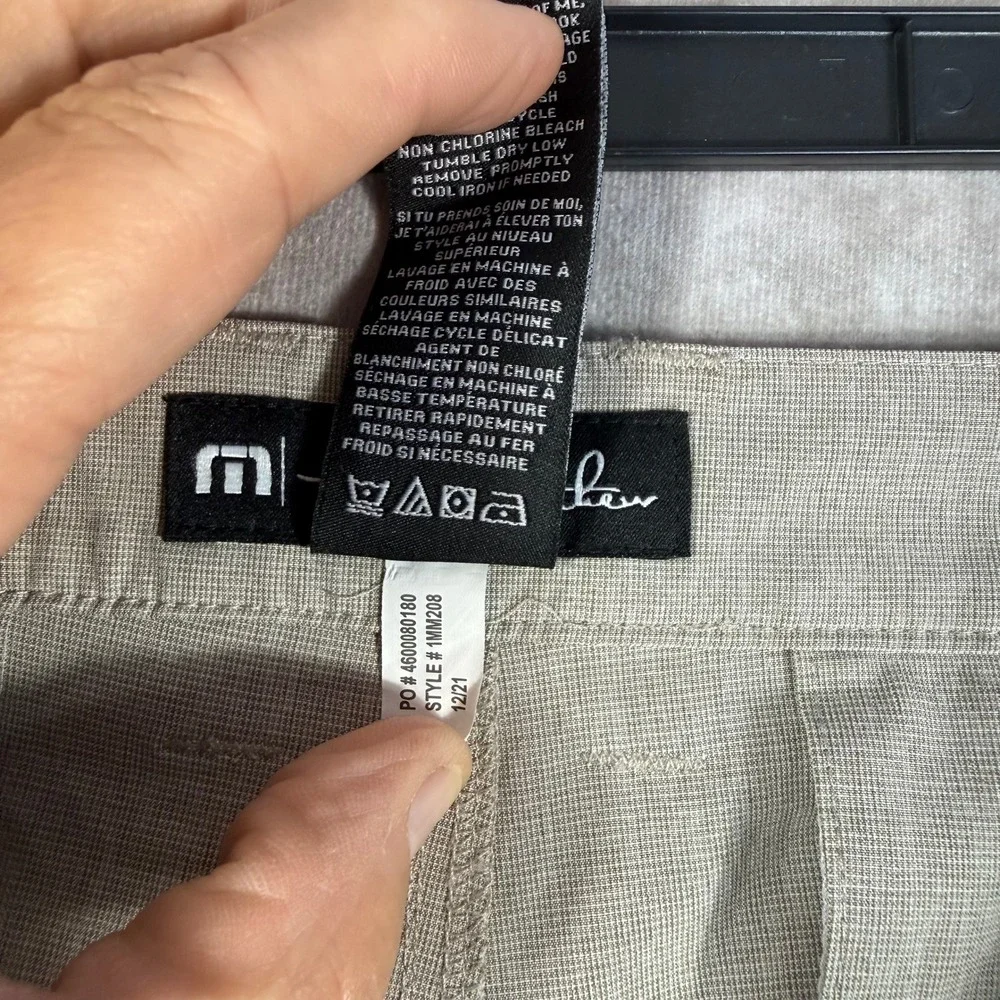 Travis Mathew Shorts Mens 35 Beige Heathered Performance Golf